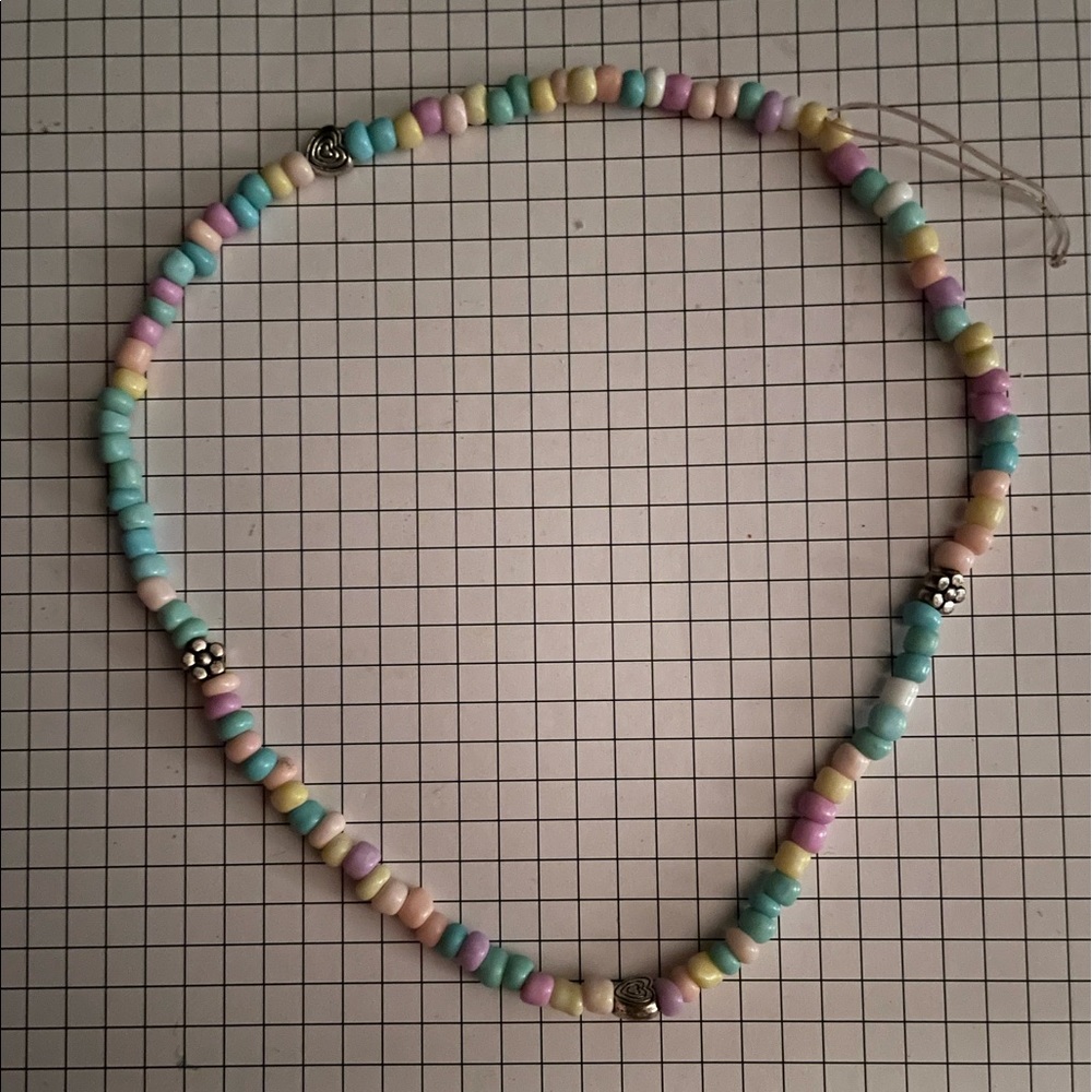 Pastel colored beaded phone charm